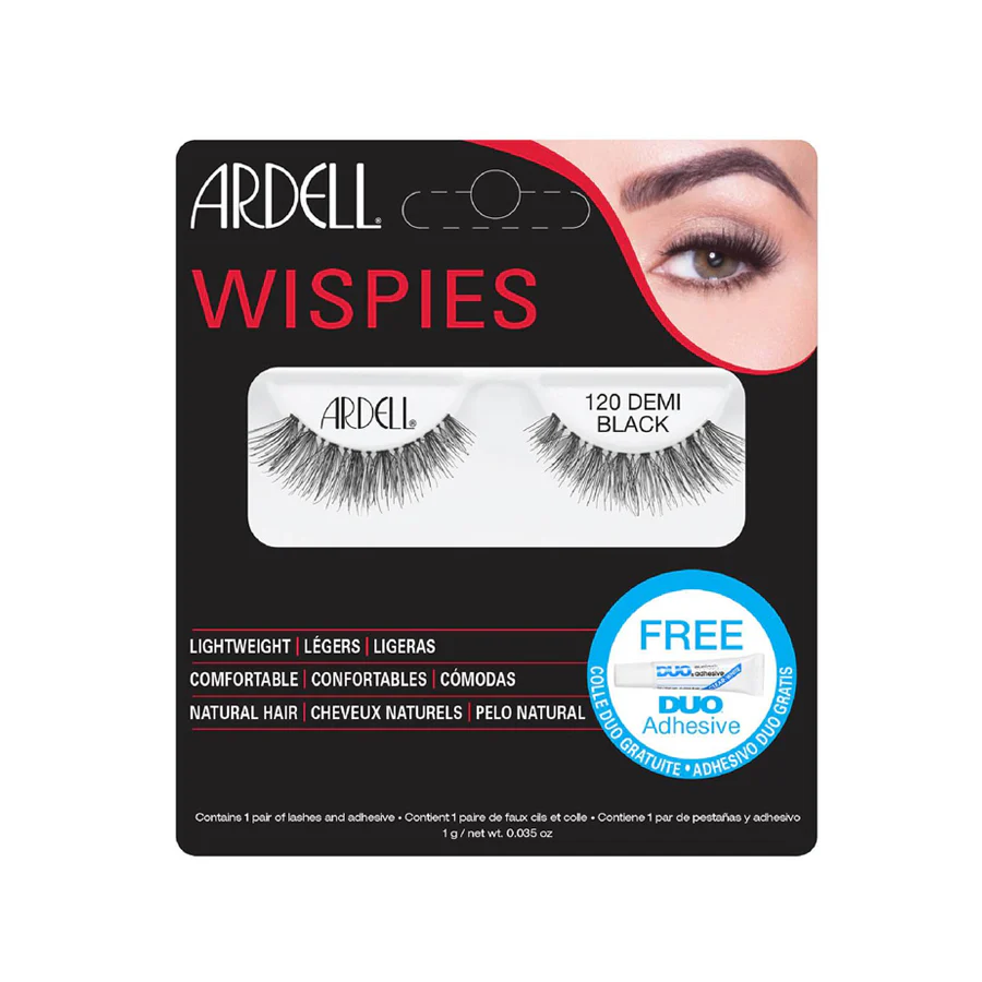Ardell Lashes Demi Wispies Black 120 (1 Pair with FREE DUO Adhesive)