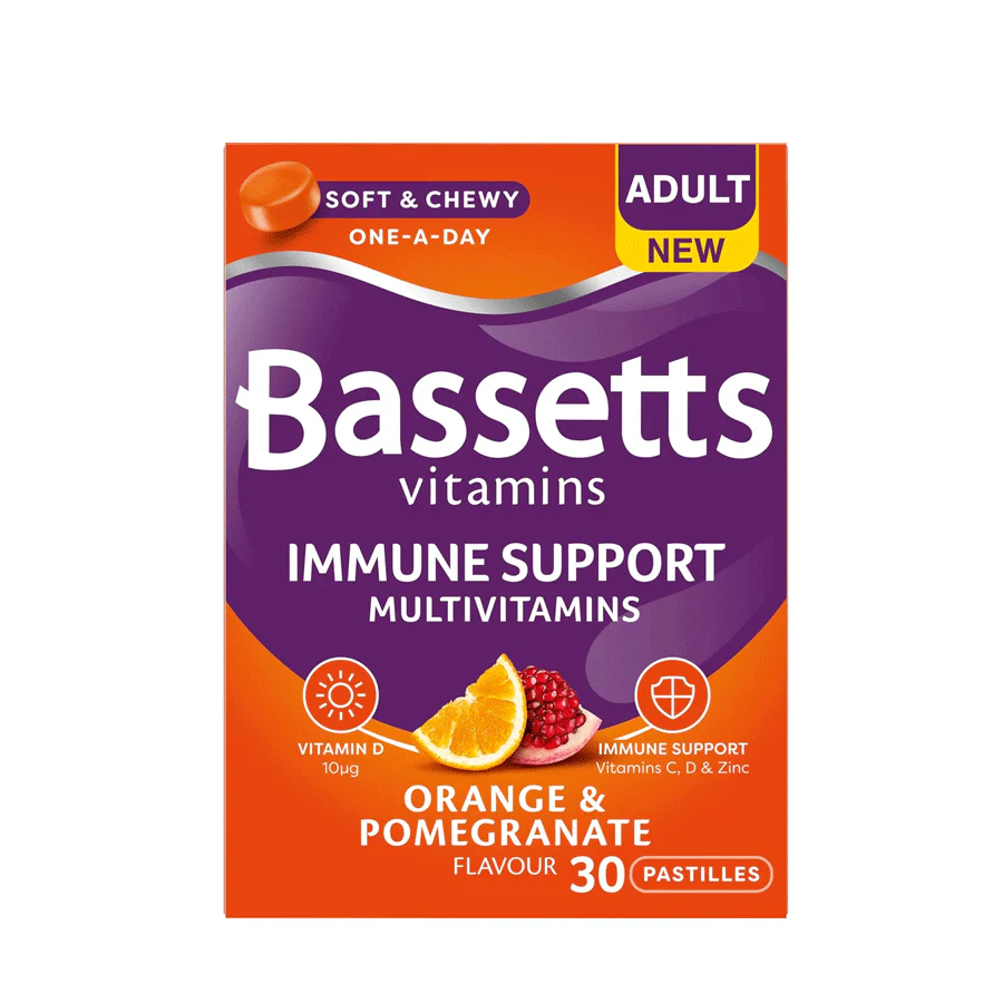 Bassetts Orange and Pomegranate Flavour Adult Immune Support Multivitamins (30 Pack)