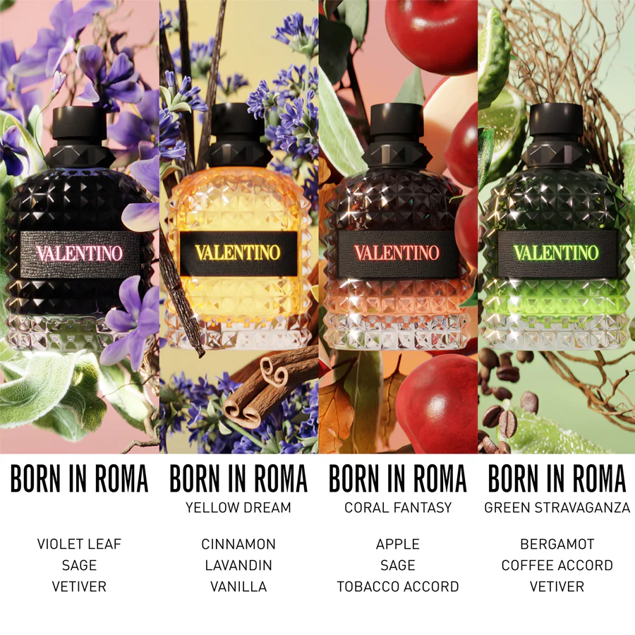 Valentino Born In Roma Green Stravaganza Uomo Eau De Toilette For Him 50ml - Image 5
