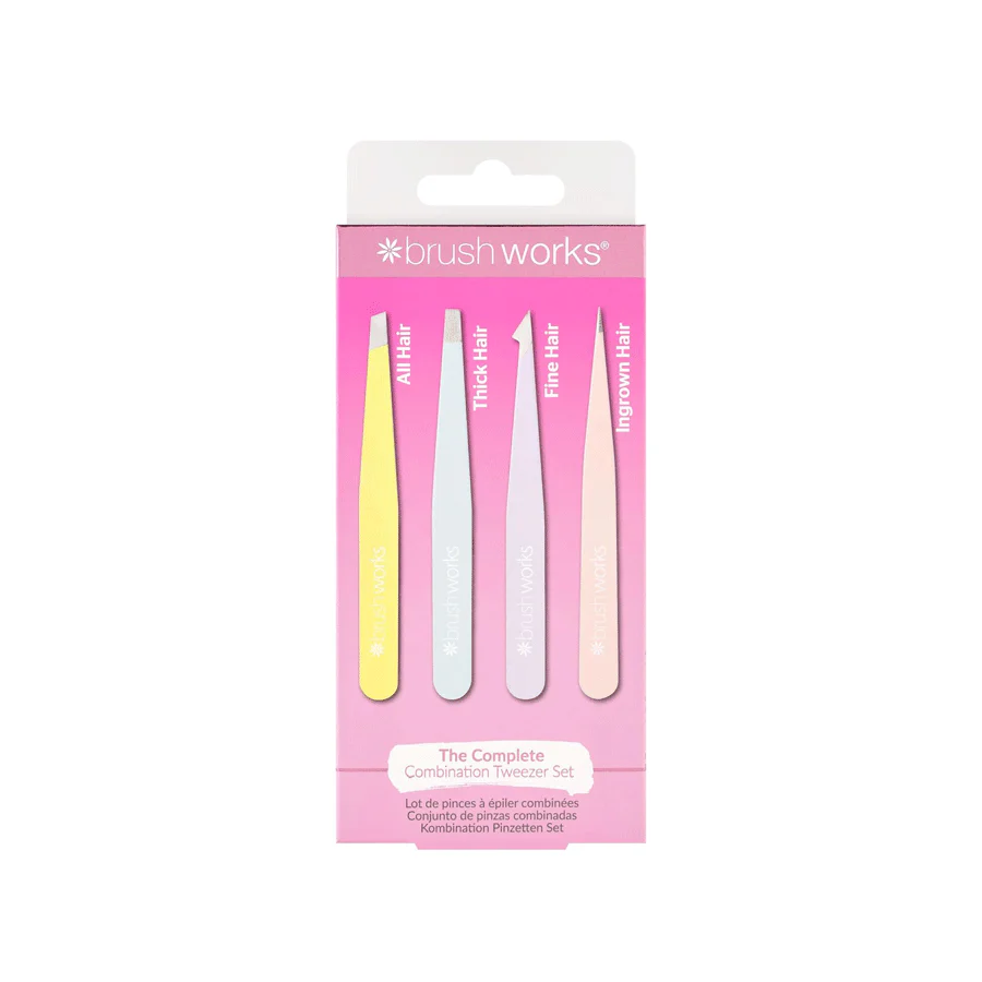 Brushworks 4 Piece Combination Tweezer Set- Mixed - Image 2