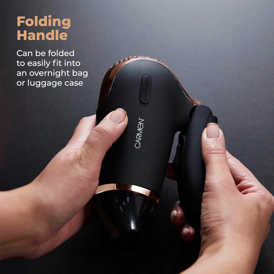 Carmen Noir Lightweight Travel Hair Dryer 1200W - Image 5
