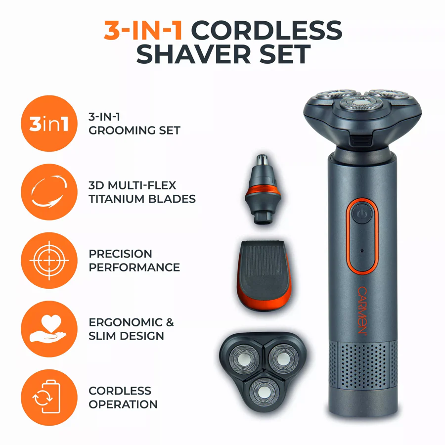 Carmen Titan 3-in-1 Cordless Shaver Set - Image 3