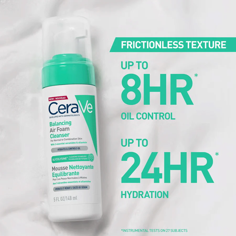 CeraVe Balancing Air Foam Foaming Facial Cleanser 150ml - Image 3