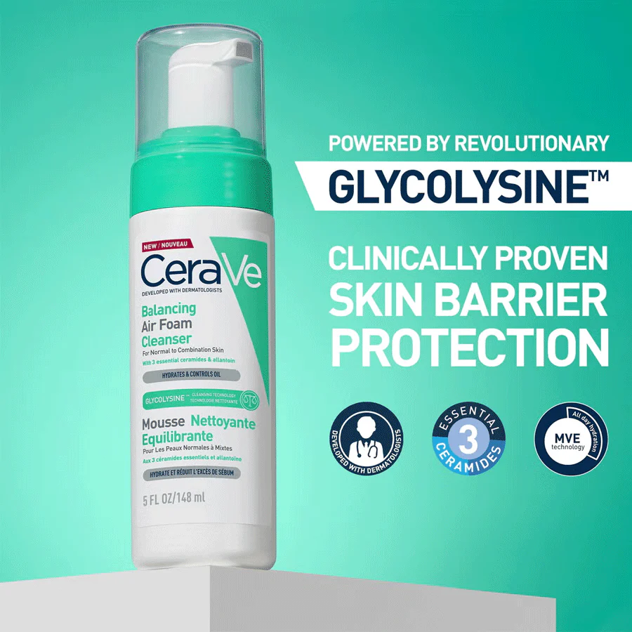 CeraVe Balancing Air Foam Foaming Facial Cleanser 150ml - Image 4