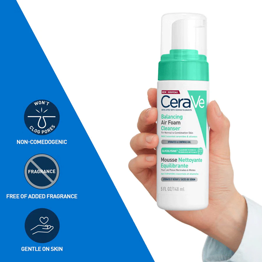 CeraVe Balancing Air Foam Foaming Facial Cleanser 150ml - Image 5