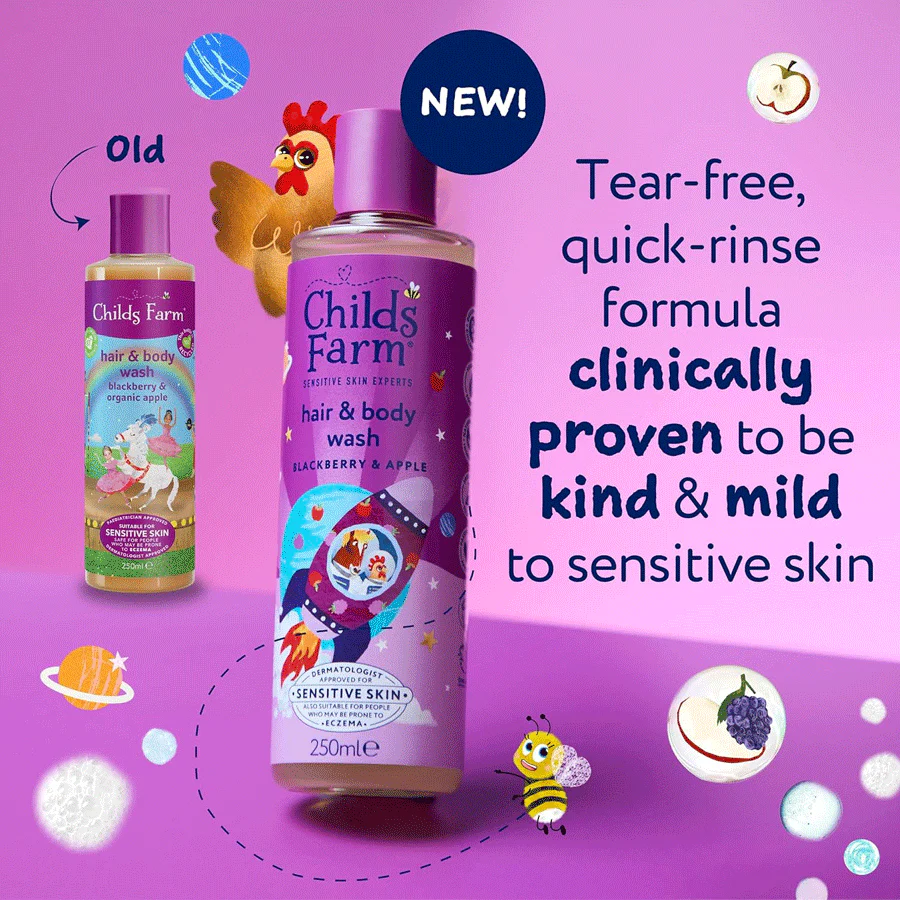Childs Farm Hair & Body Wash Blackberry & Apple 250ml - Image 2