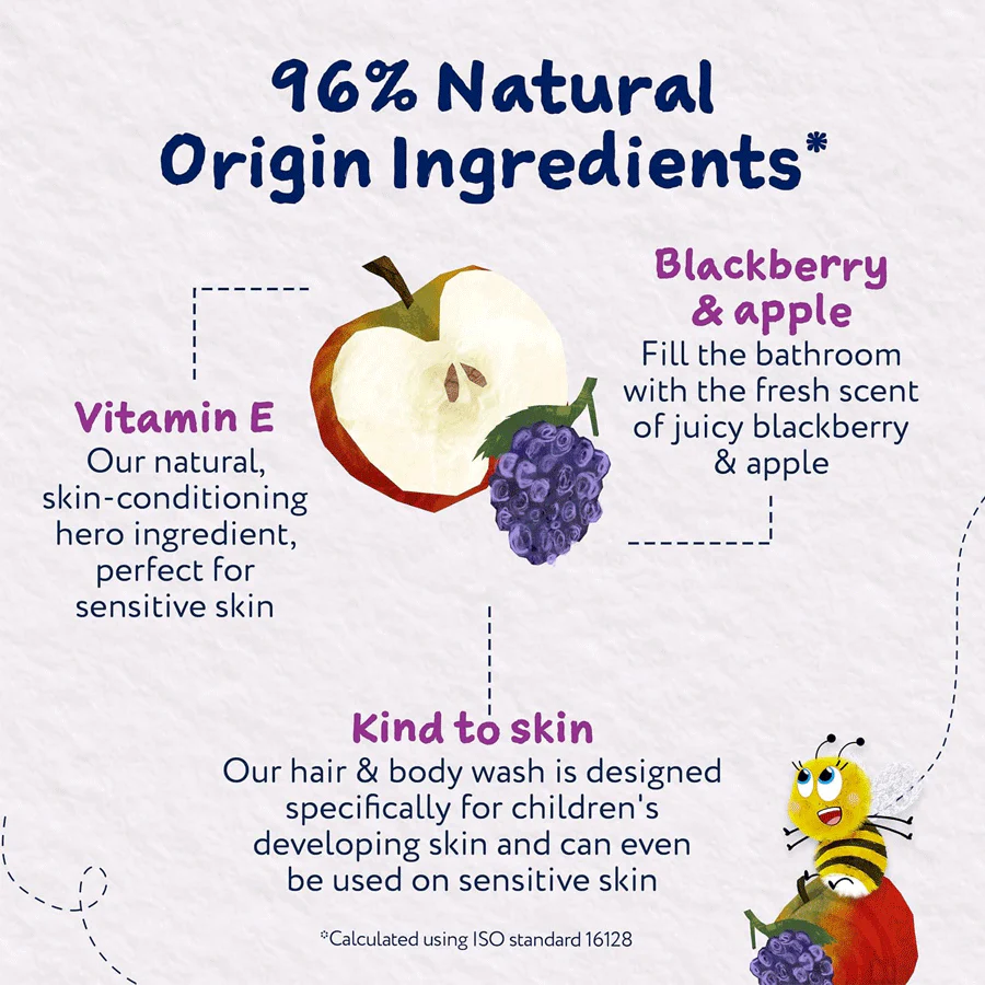 Childs Farm Hair & Body Wash Blackberry & Apple 250ml - Image 3