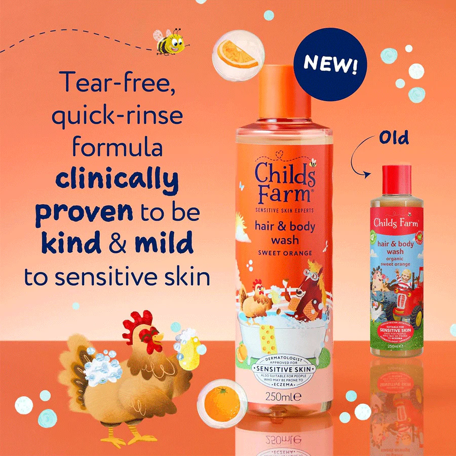 Childs Farm Hair & Body Wash Sweet Orange 250ml - Image 2