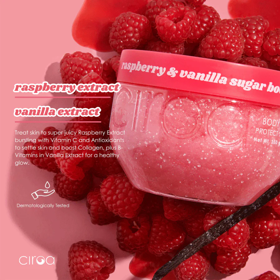 Ciroa Raspberry & Vanilla Body Scrub 350g - Image 4