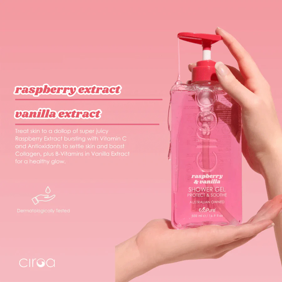 Ciroa Raspberry & Vanilla Shower Gel 500ml - Image 3
