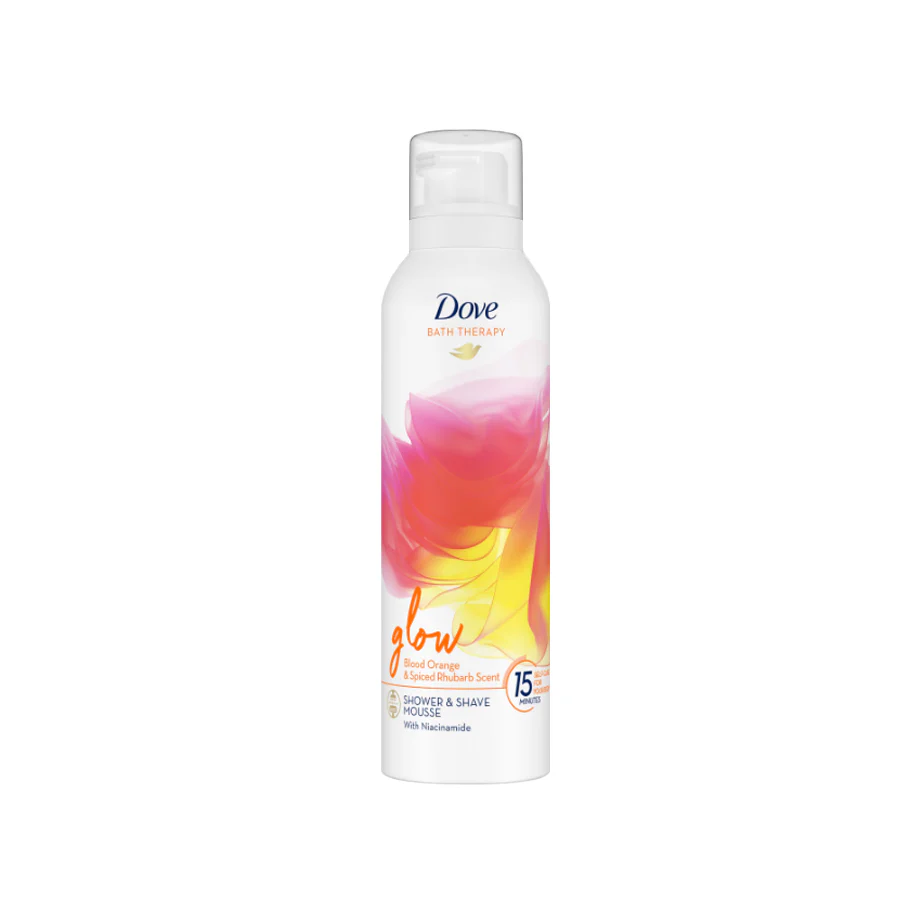 Dove Bath Therapy Shower & Shave Mousse: Glow - Blood Orange & Spiced Rhubarb Scent 200ml