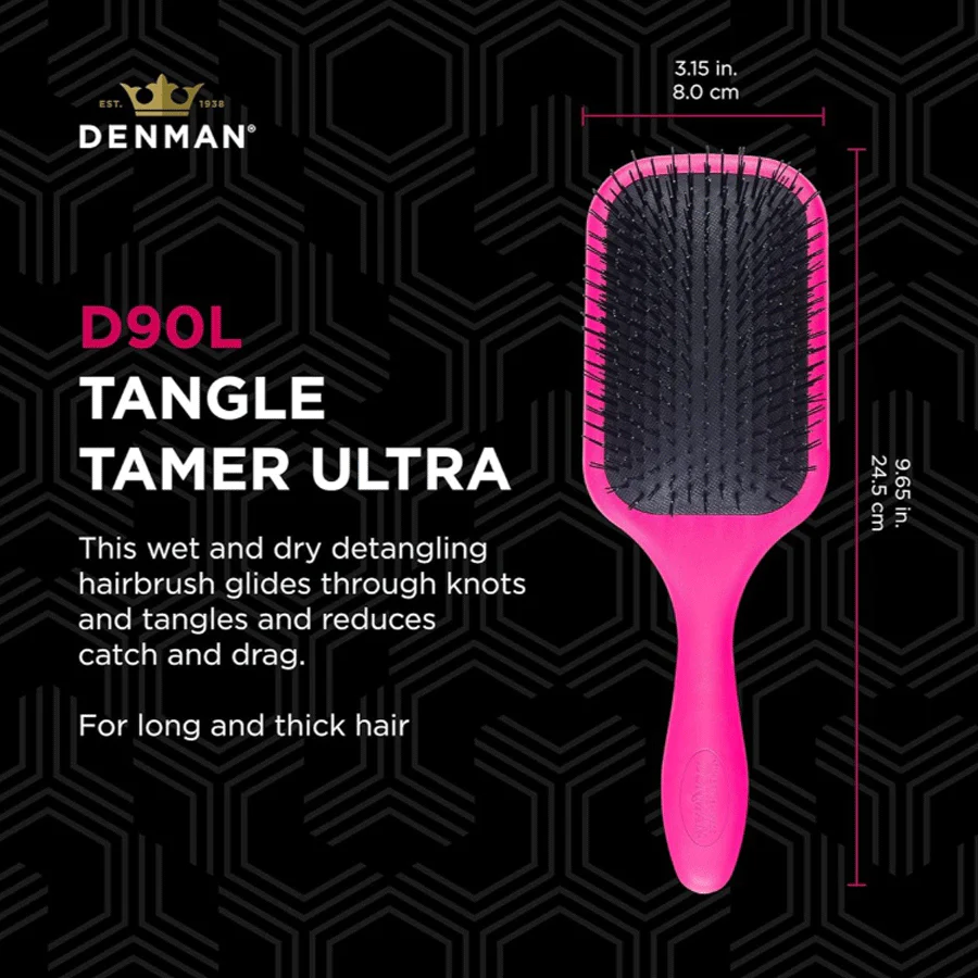 Denman D90L Tangle Tamer Hair Brush Ultra Pink - Image 2