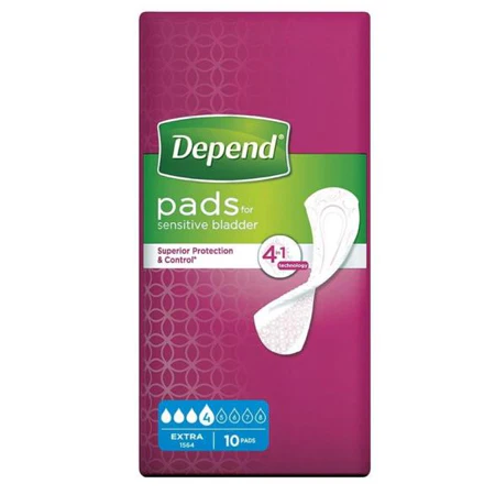 Depend Pads for Sensitive Bladder Extra (10 Pack)