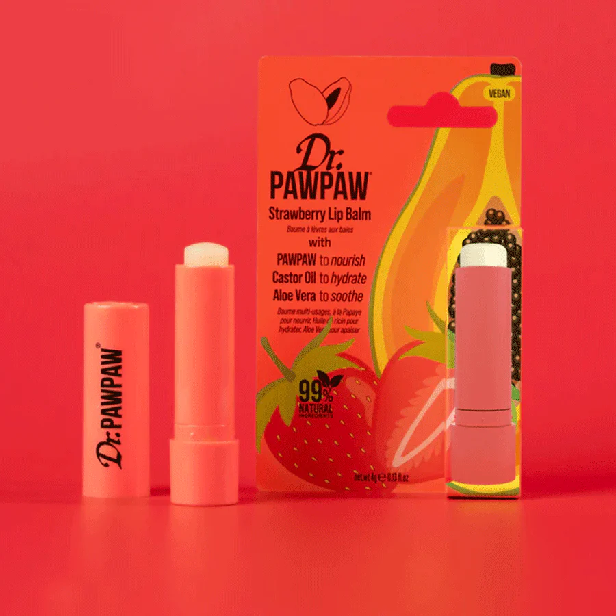 Dr. PAWPAW Strawberry Lip Balm 4g - Image 3
