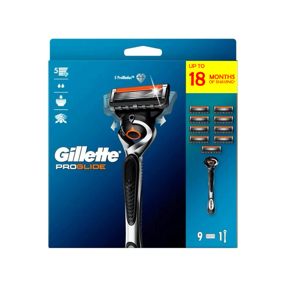 Gillette ProGlide Value Pack (1 Razor & 9 Replacement Heads)