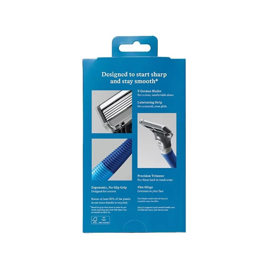 Harry’s Men’s 5 Blade Razor Indigo Blue - Image 2