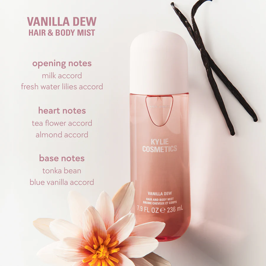 Kylie Cosmetics Vanilla Dew Hair & Body Mist 236ml - Image 2