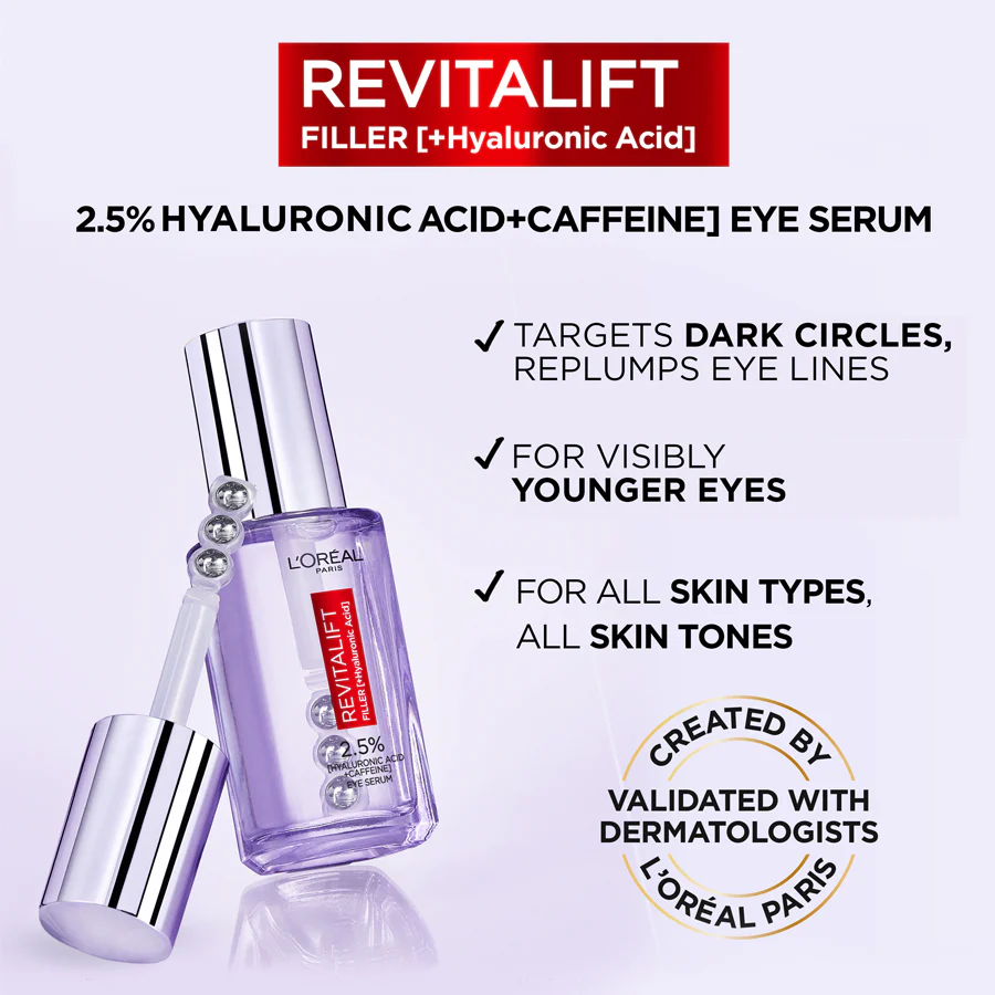 L'Oréal Paris Revitalift Filler Eye Serum 20ml - Image 4