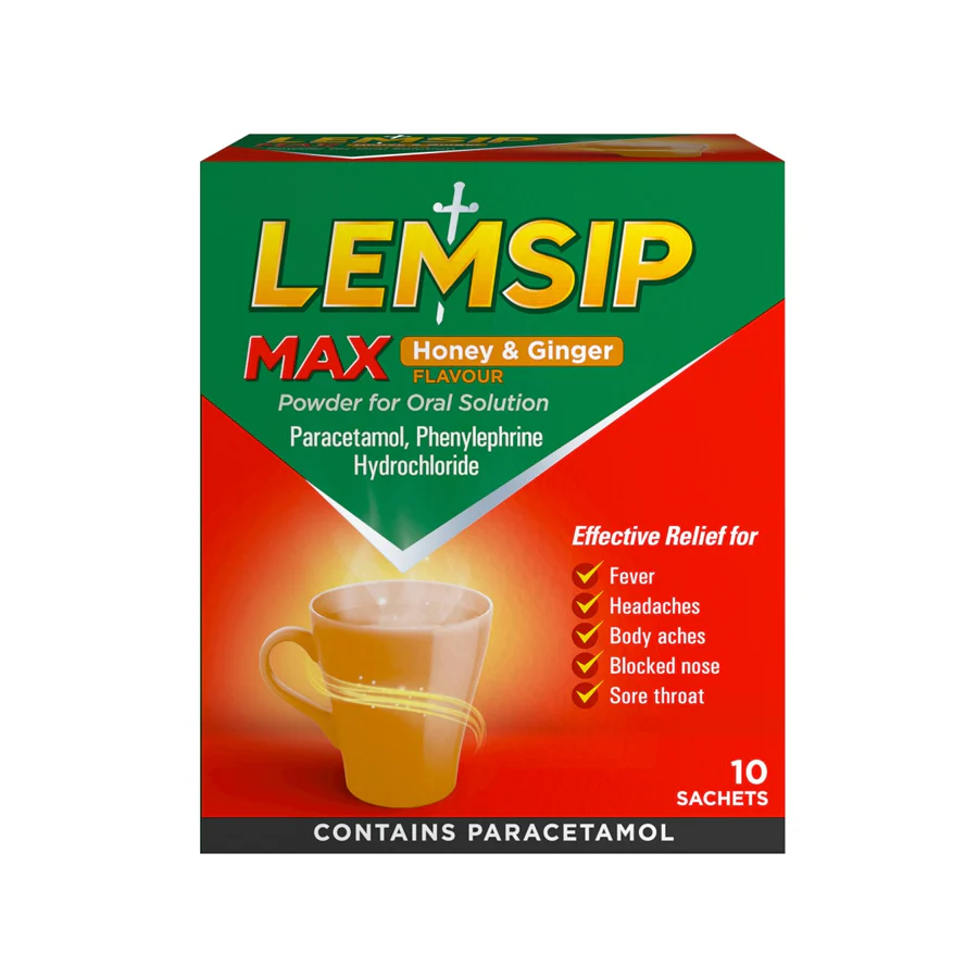 Lemsip Max Cold & Flu: Honey & Ginger (10 Sachets)
