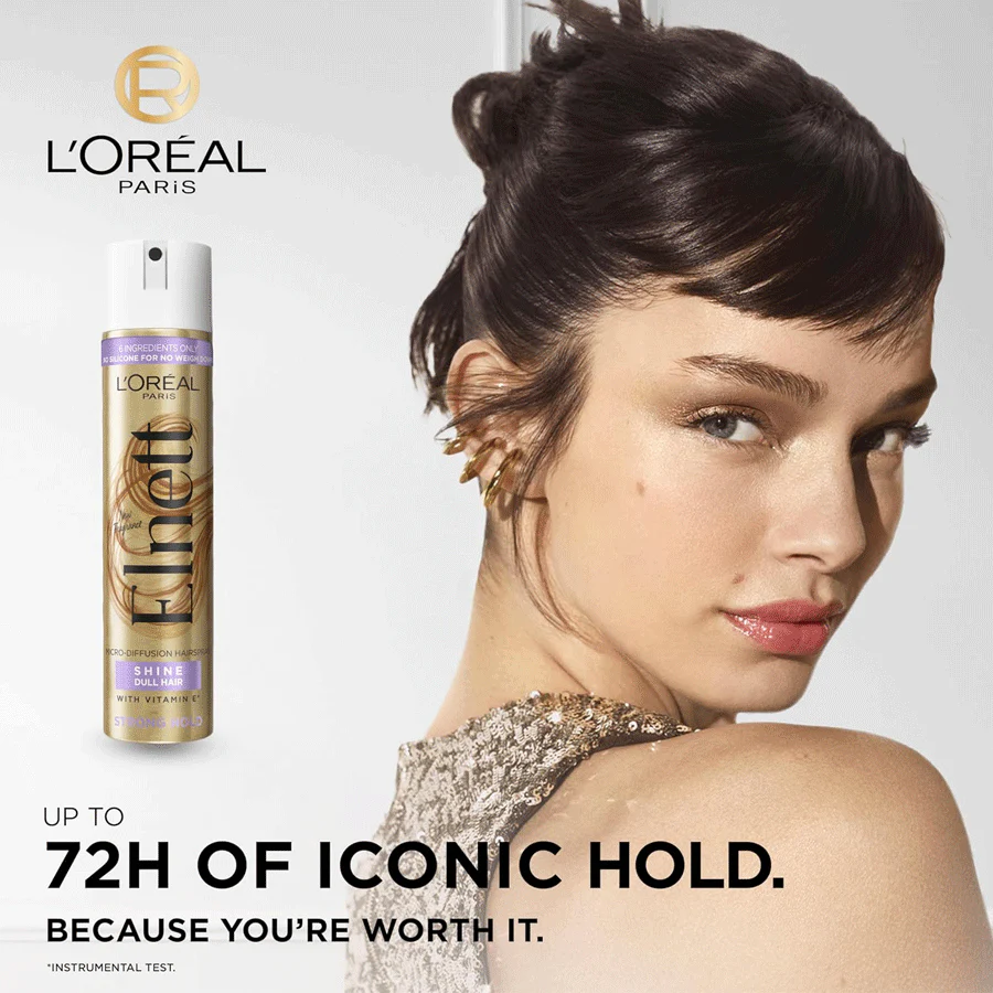 L'Oréal Paris Elnett Hairspray: Strong Hold & Shine for Dull Hair 400ml - Image 2