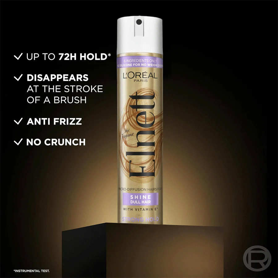 L'Oréal Paris Elnett Hairspray: Strong Hold & Shine for Dull Hair 400ml - Image 3