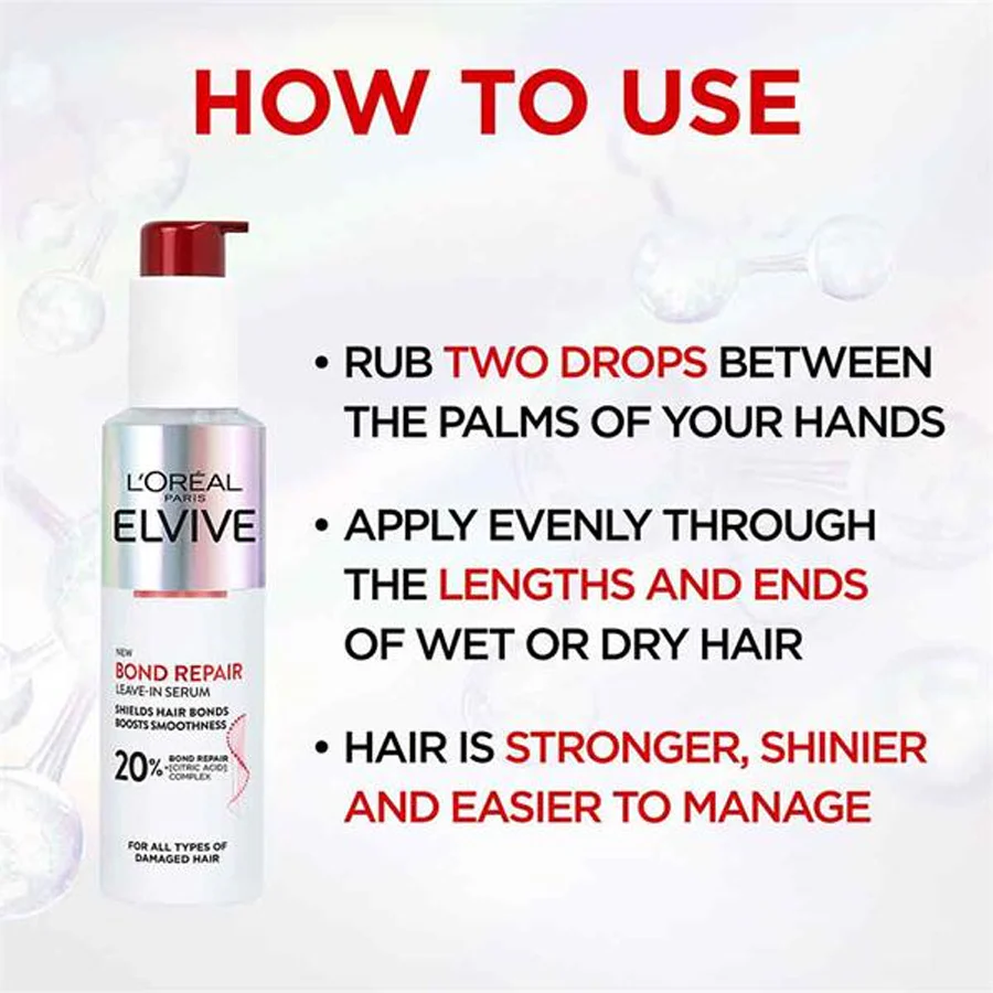 L'Oréal Paris Elvive Bond Repair Leave-In Serum 150ml - Image 4