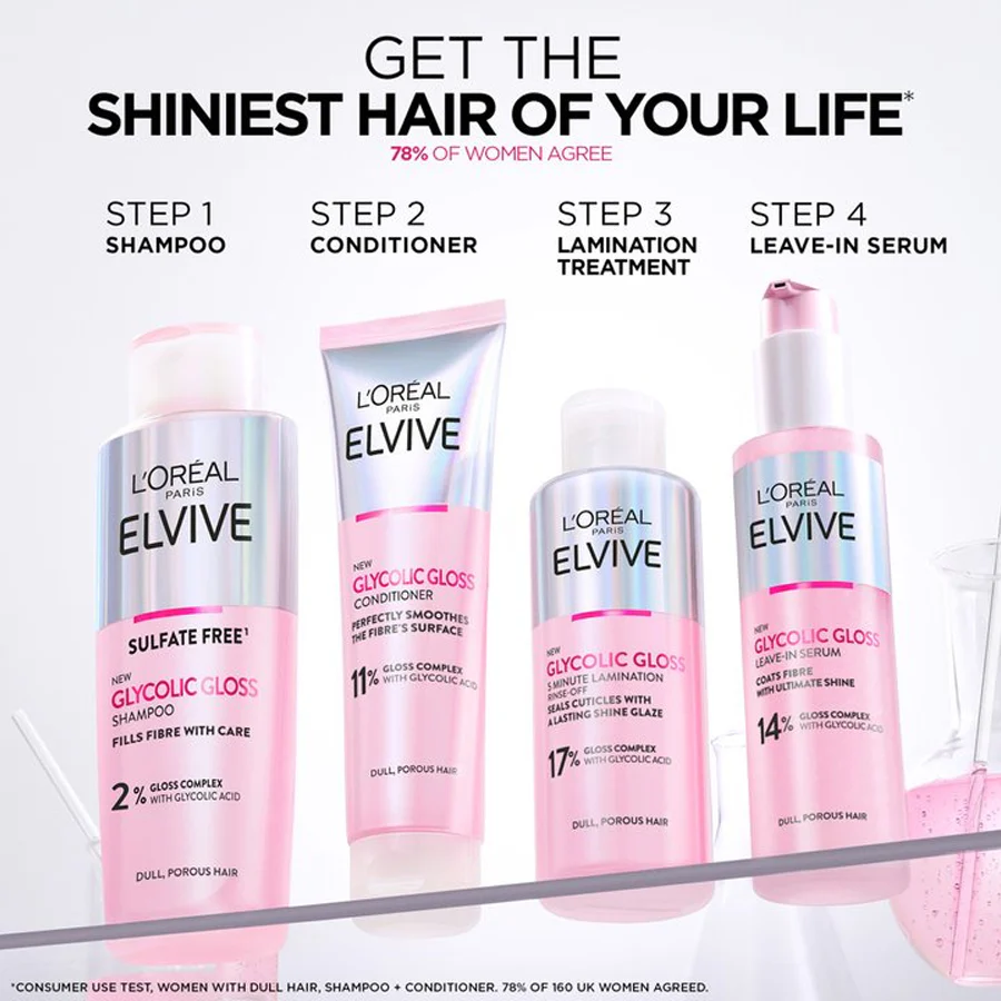 L'Oréal Paris Elvive Glycolic Gloss Leave-In Serum for Dull Hair 150ml - Image 7