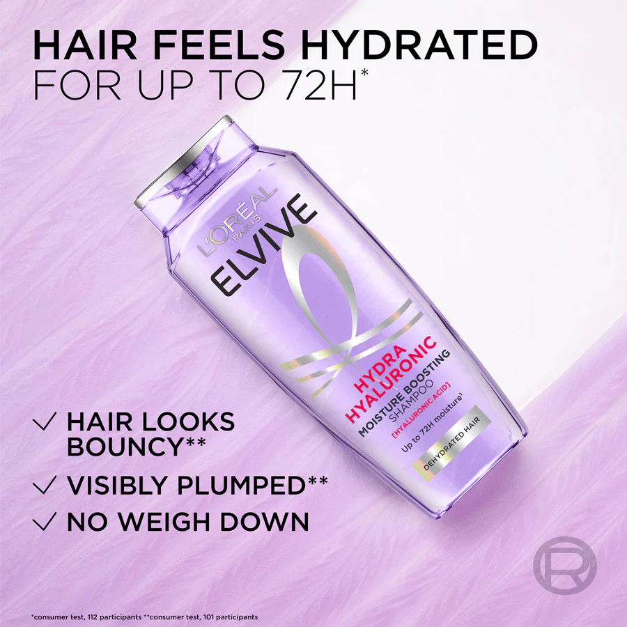 L'Oréal Paris Elvive Hydra Hyaluronic Acid Shampoo 400ml - Image 2