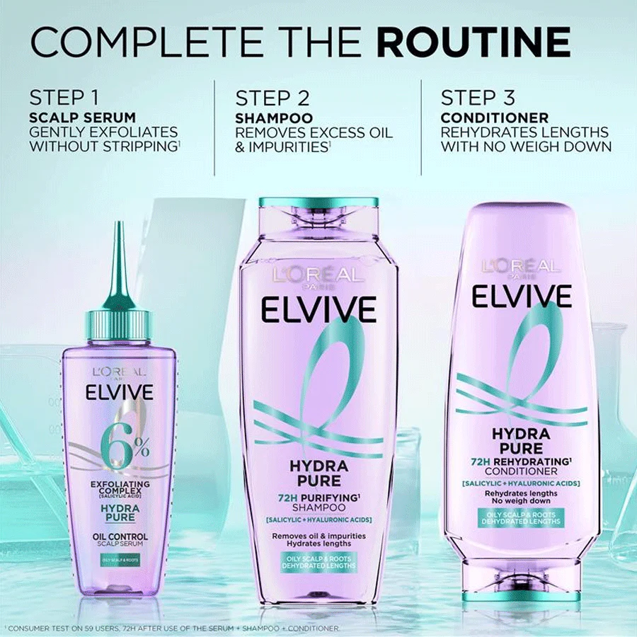 L'Oréal Paris Elvive Hydra Pure 72h Rehydrating Shampoo 400ml - Image 3