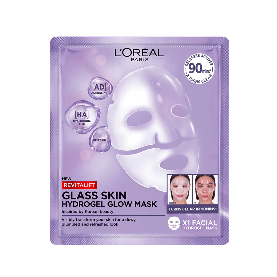 L'Oreal Paris Revitalift Glass Skin Hydrogel Glow Mask (1 Mask)