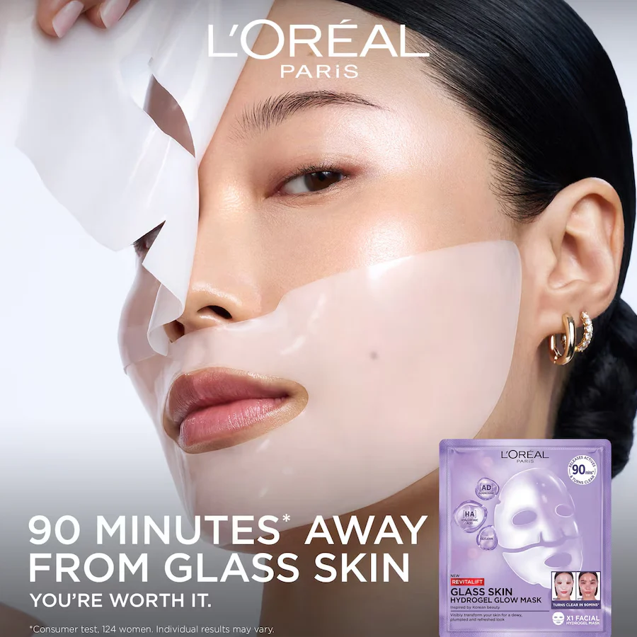 L'Oreal Paris Revitalift Glass Skin Hydrogel Glow Mask (1 Mask) - Image 2