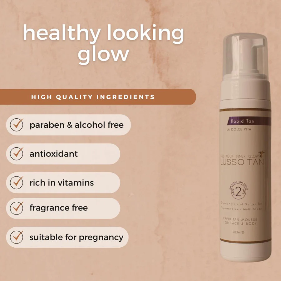 Lusso Tan Rapid Tan Mousse 200ml - Image 5