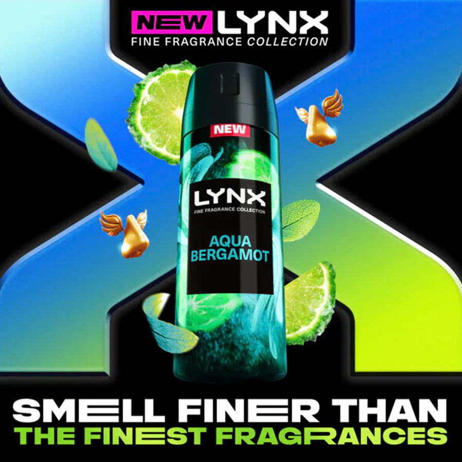 Lynx Fine Fragrance Collection Body Spray Aqua Bergamot 150ml - Image 2