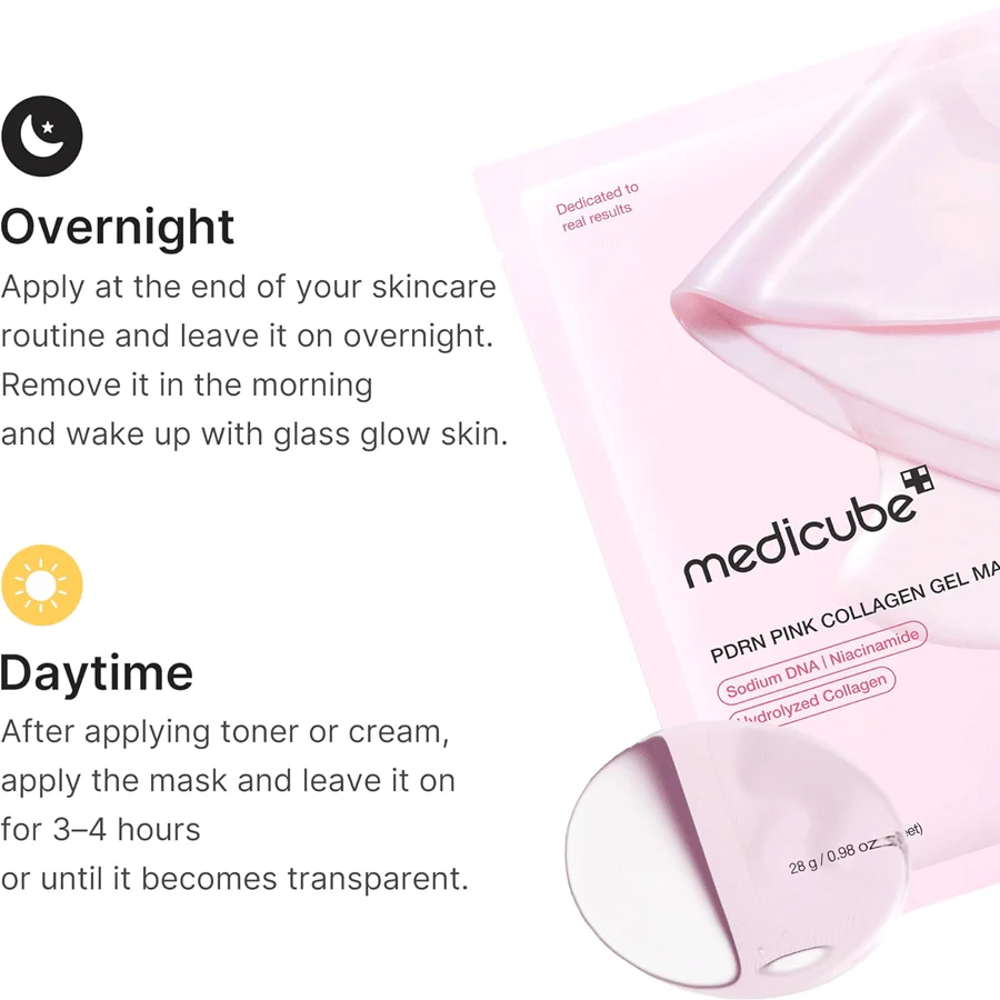 Medicube PDRN Pink Collagen Gel Masks 28g (4 Pack) - Image 6
