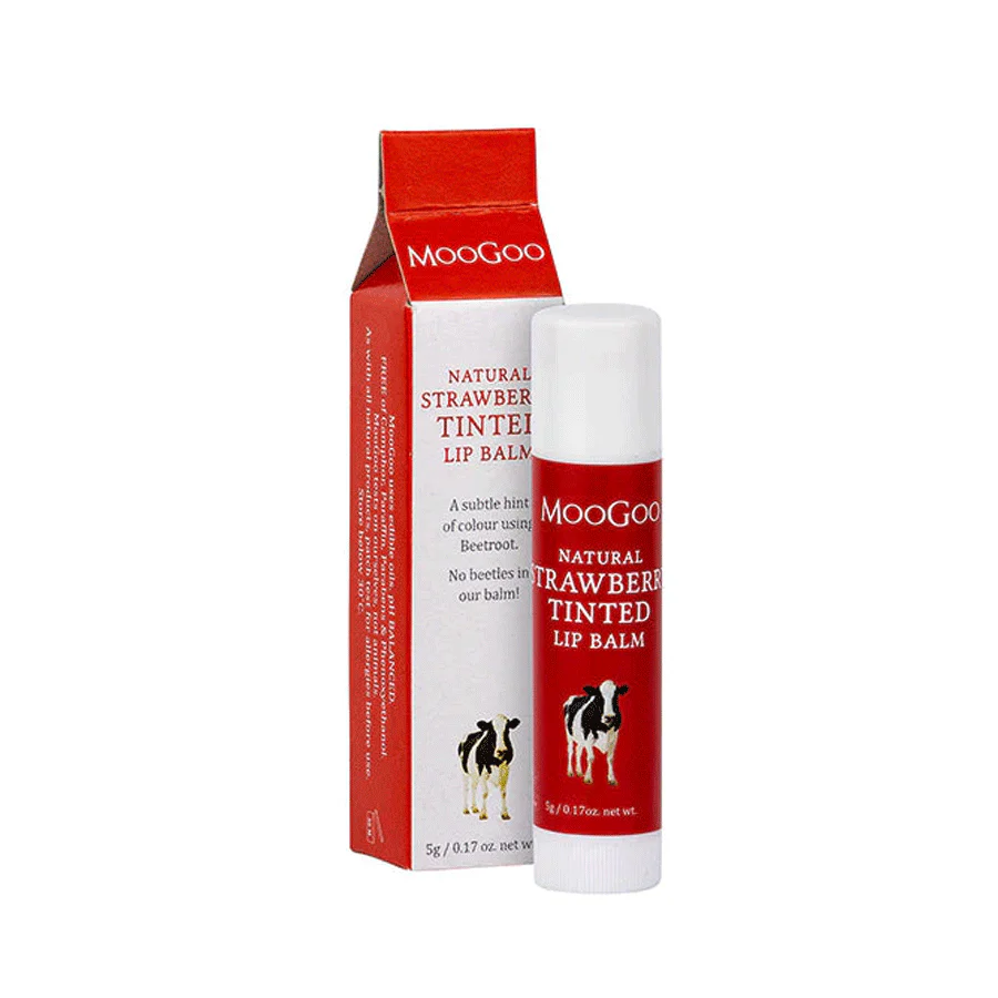 MooGoo Natural Strawberry Tinted Lip Balm 5g
