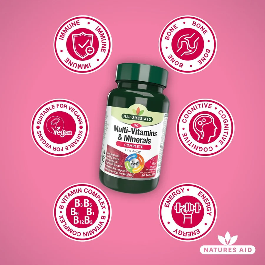 Natures Aid Complete Multi-Vitamins & Minerals (120 Tablets) - Image 3