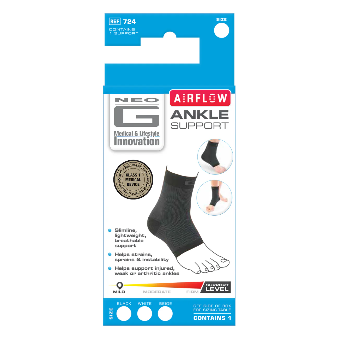 Neo G Airflow Ankle Support Small (Black) - Image 6