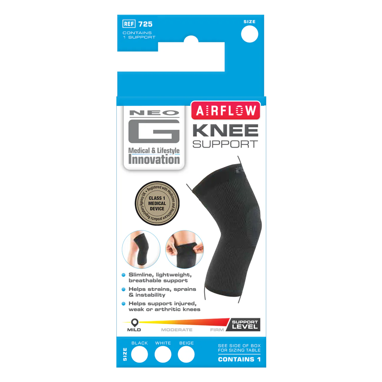 Neo G Airflow Knee Support Small (Black) - Image 4
