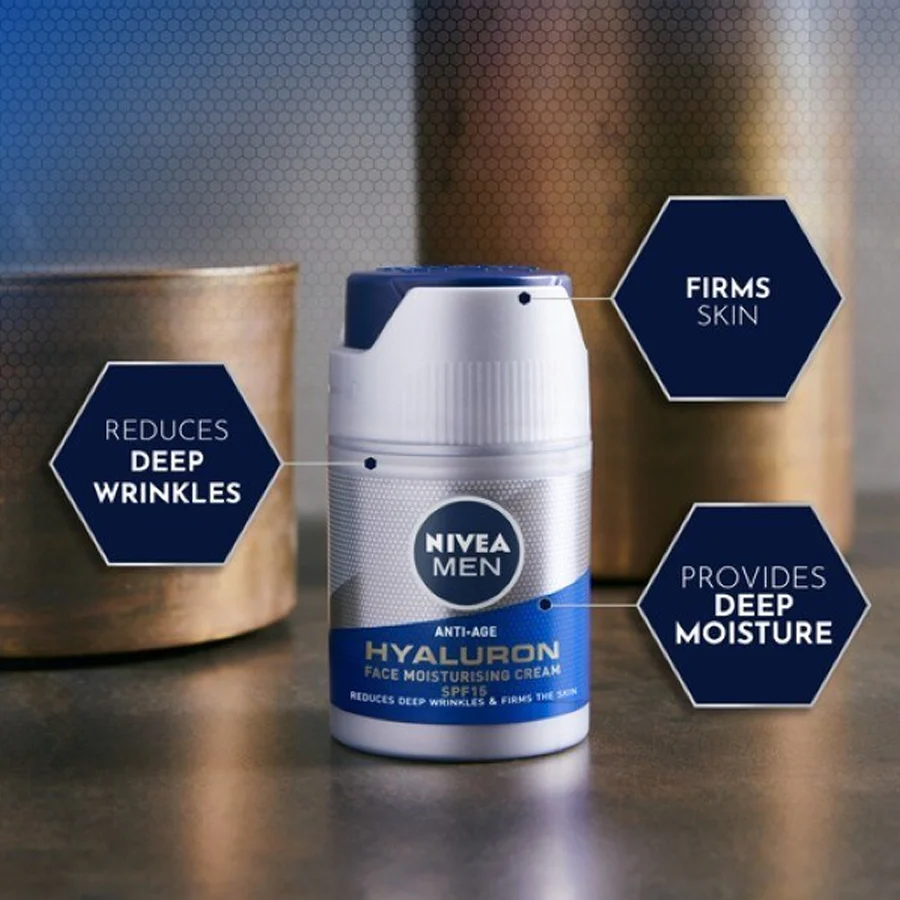 NIVEA MEN Anti-Age Hyaluronic Face Moisturising Cream 50ml - Image 2