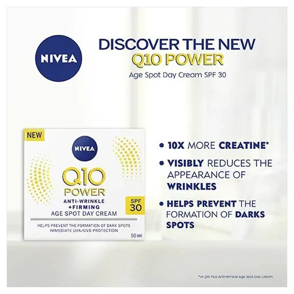 NIVEA Q10 Power Anti-Wrinkle + Firming Age Spot Day Cream 50ml - Image 3