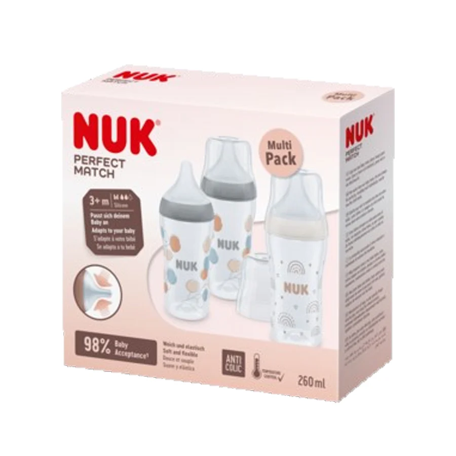 NUK Perfect Match Bottle Set 260ml (3 Piece)