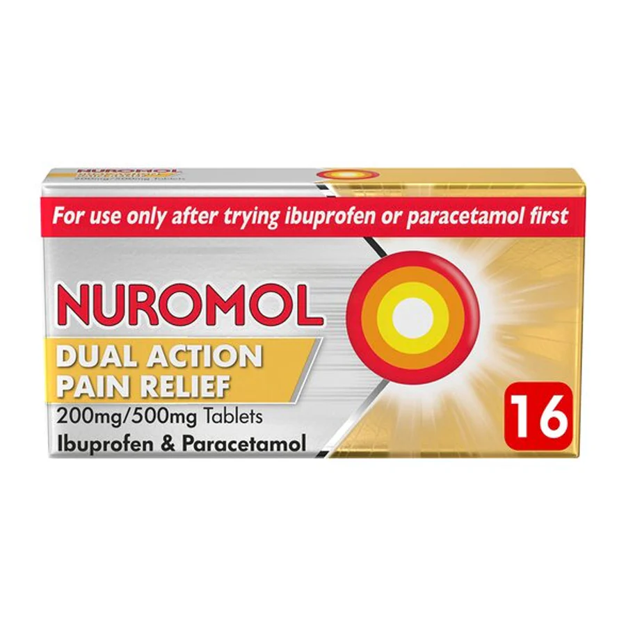 Nuromol Dual Action Pain Relief 200/500mg (16 Tablets)