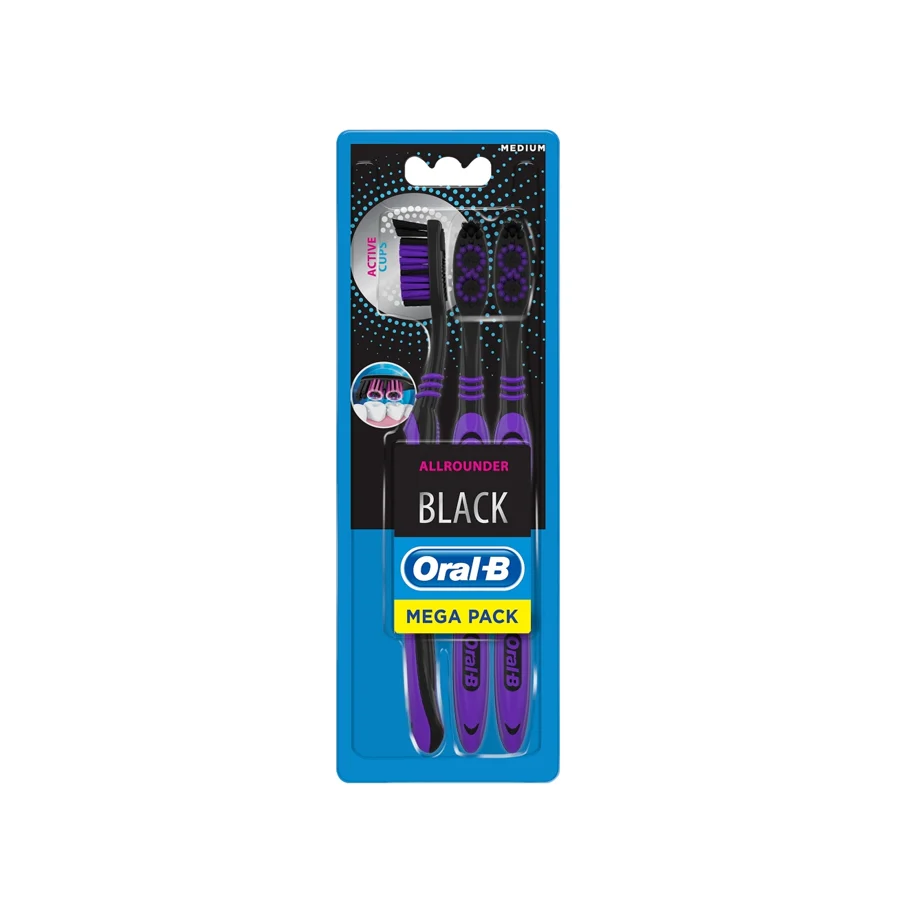 Oral-B ALLROUNDER Black Mega Pack (3 Toothbrushes) - Image 2