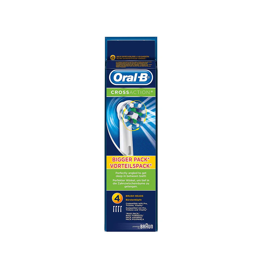 Oral-B CrossAction Replacement Electric Toothbrush Heads: White Edition (4 Pack) - Image 2