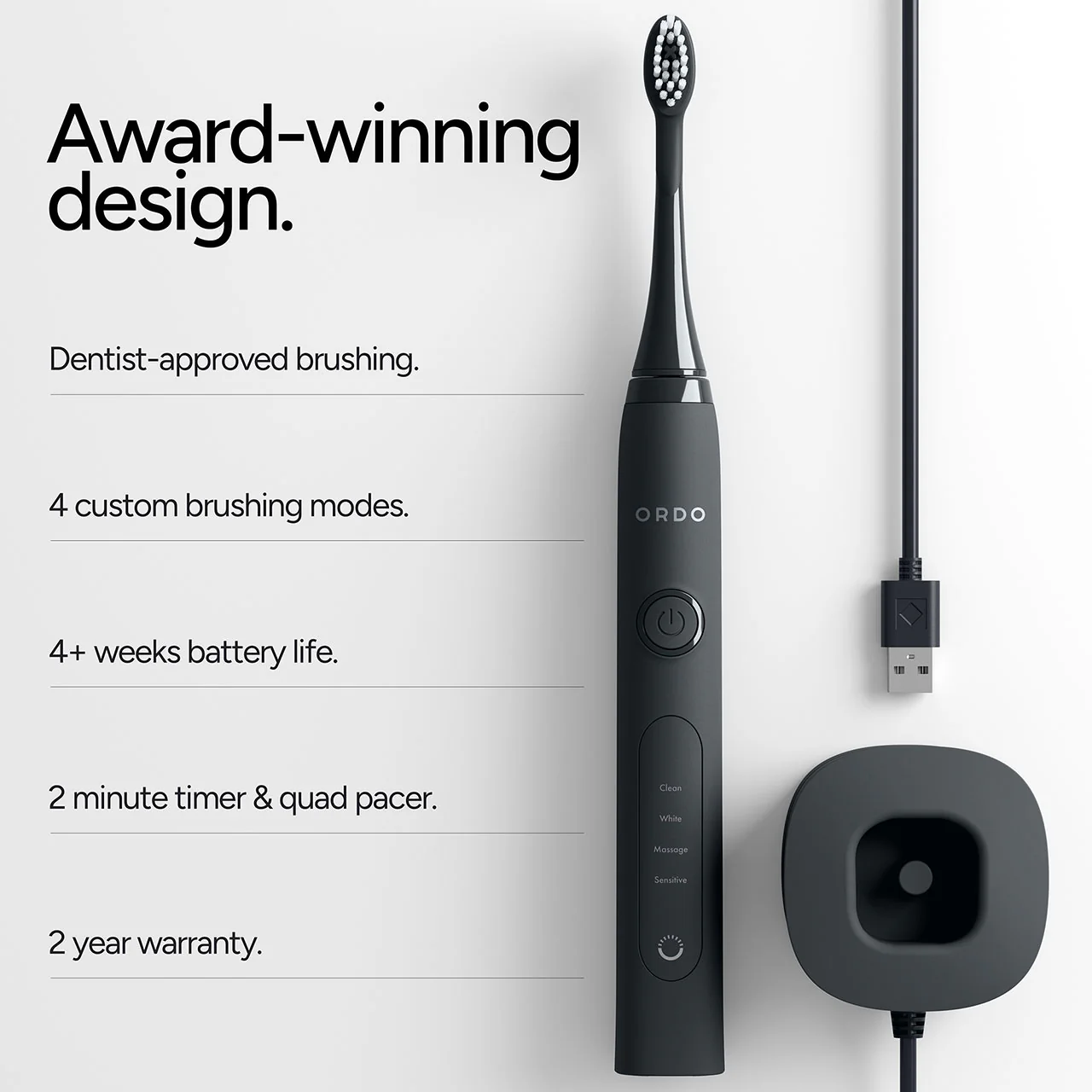 Ordo Sonic+ Electric Toothbrush Charcoal Grey - Image 4