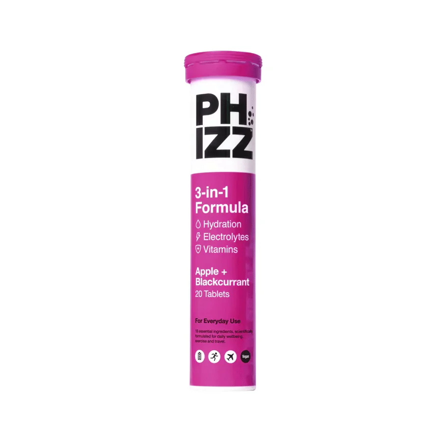 Phizz Apple & Blackcurrant 3-in-1 Hydration, Electrolytes and Vitamins Effervescent (20 Tablets)