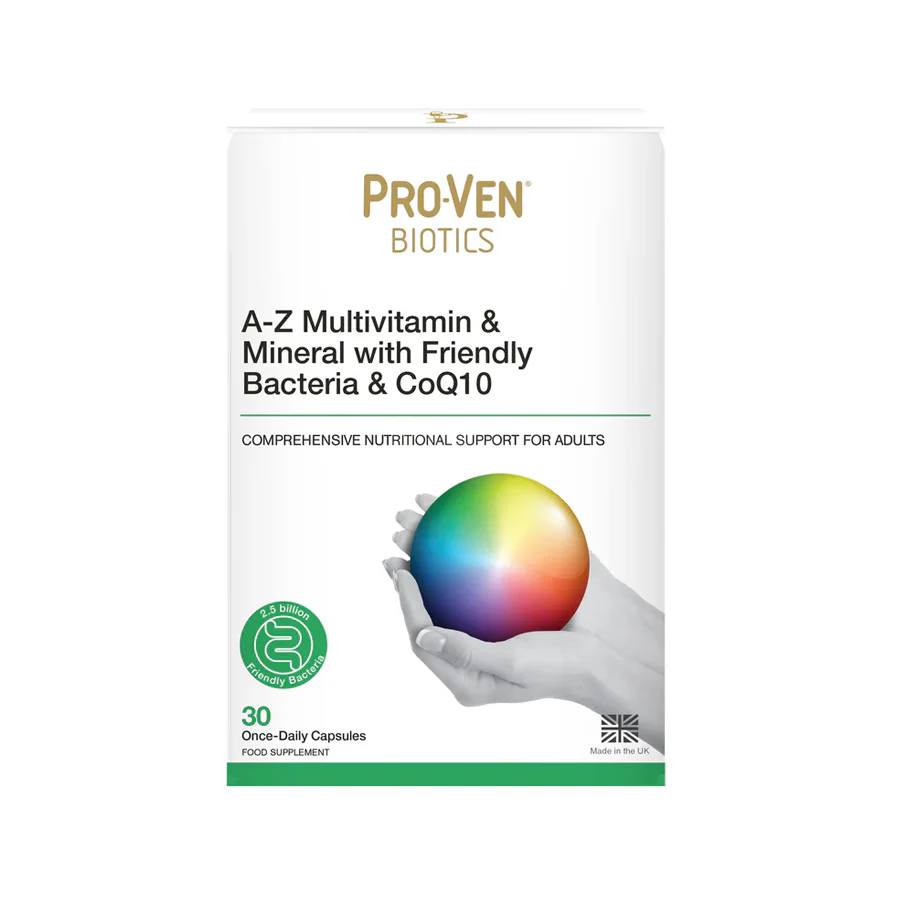 Pro-Ven Biotics A-Z Multivitamin & Mineral with Friendly Bacteria & CoQ10 (30 Once-Daily Capsules)