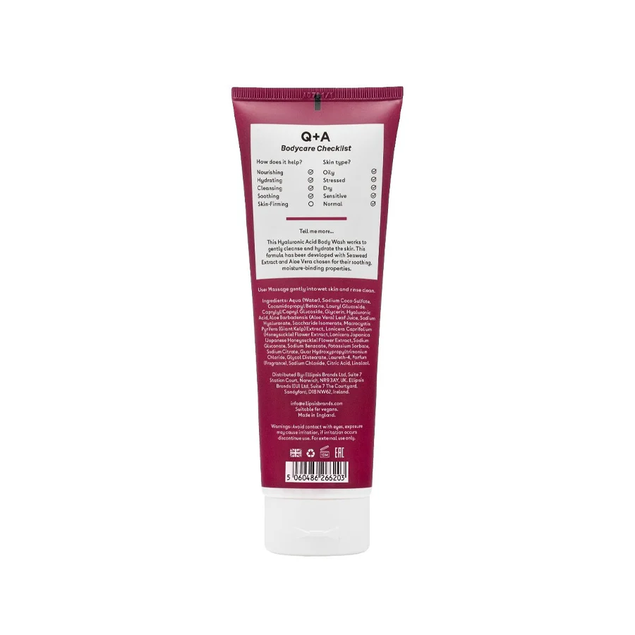 Q+A Hyaluronic Acid Body Wash 250ml - Image 3