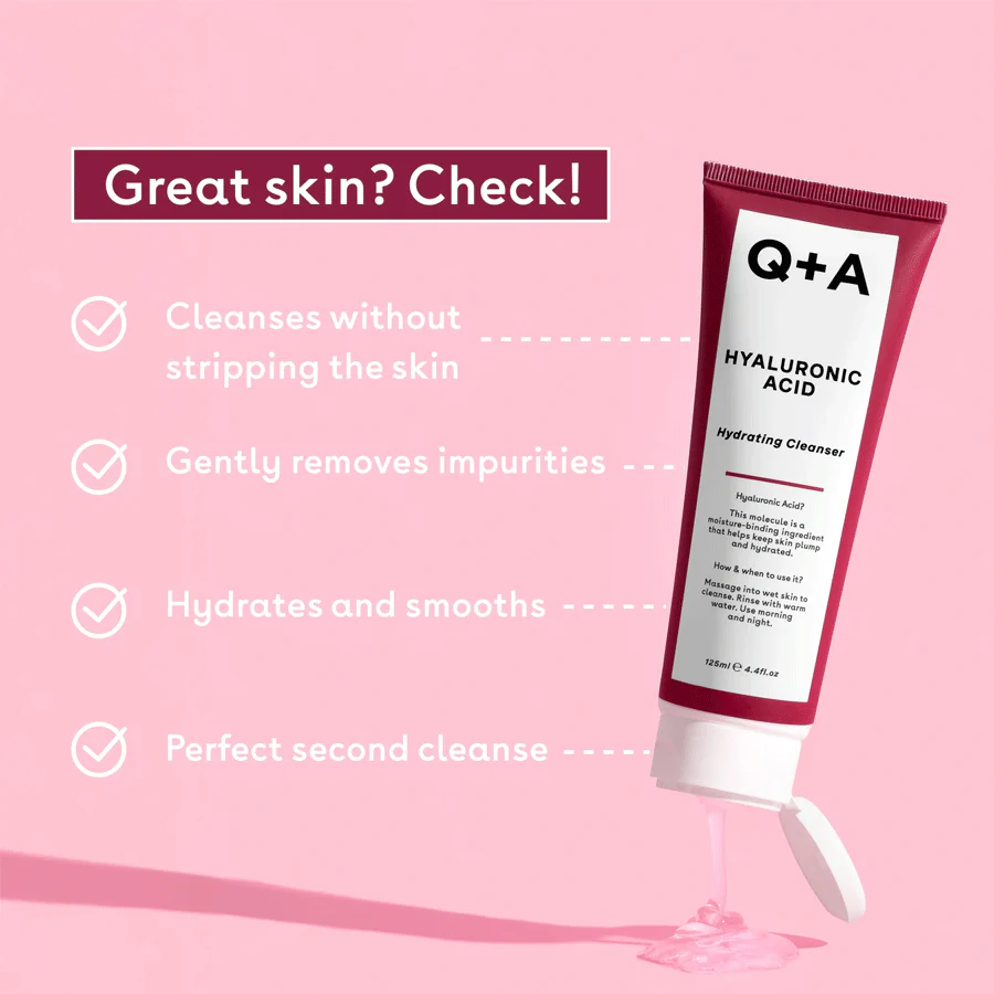 Q+A Hyaluronic Acid Hydrating Gel Cleanser 125ml - Image 3