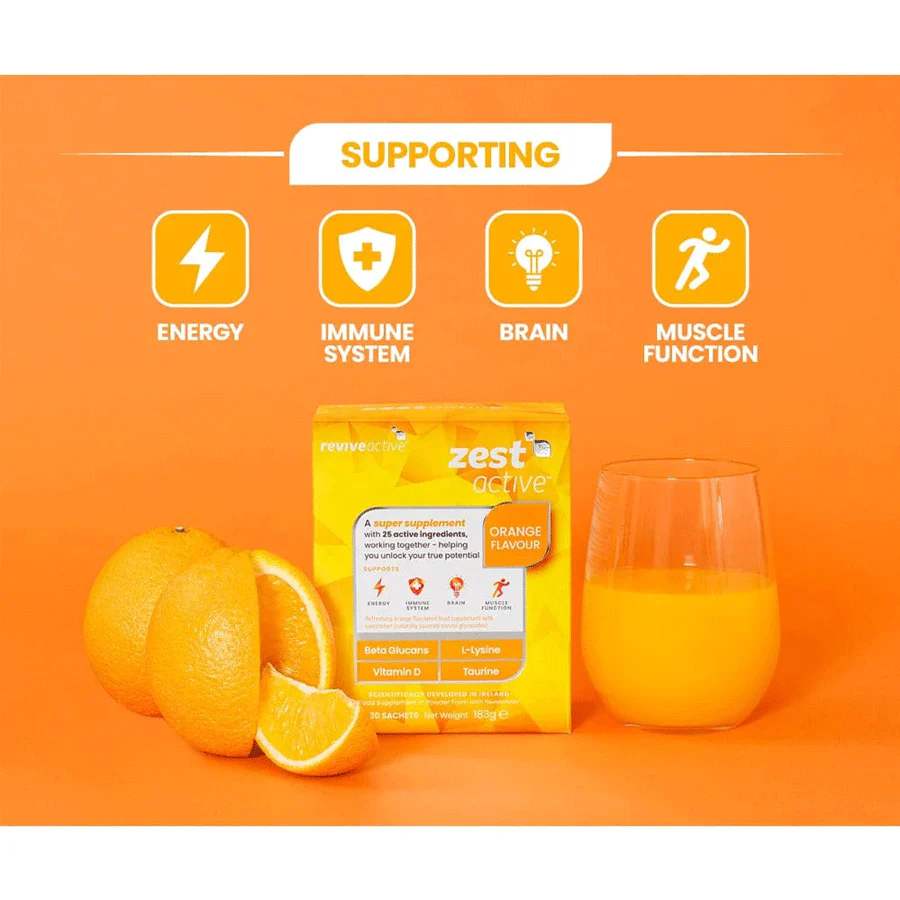 Revive Active Zest Active Energy Supplement Orange Flavour (30 Pack) - Image 3